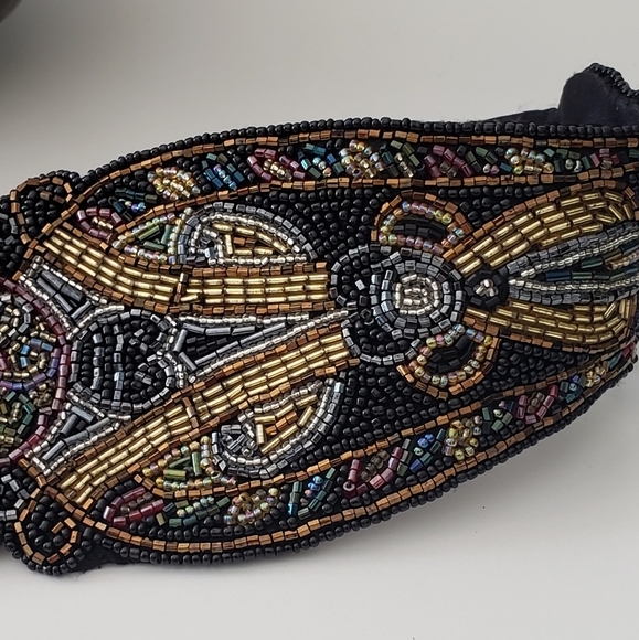 Embellished Vtg 80s 90s Beaded Stretchy Shiny Bling Belt main image 4